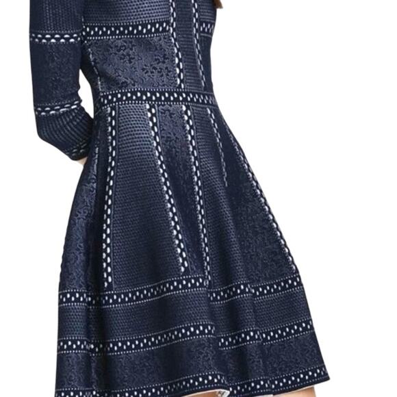 Driscoll Fit & Flare Knit Skater Dress, Navy/White Small - Picture 3 of 5